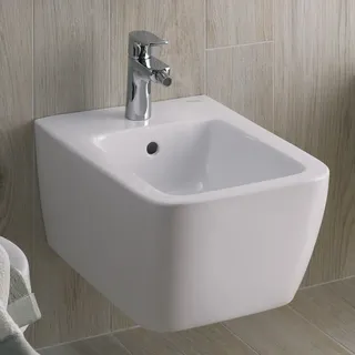 Geberit iCon Square geschlossene Form, mit Überlauf, weiß