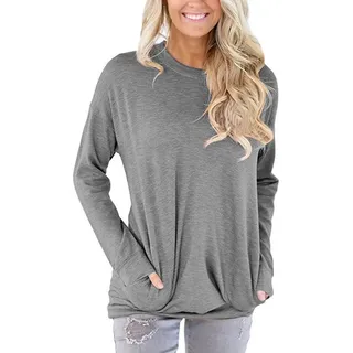 INF Langarmhemd mit Taschen Grau (S)