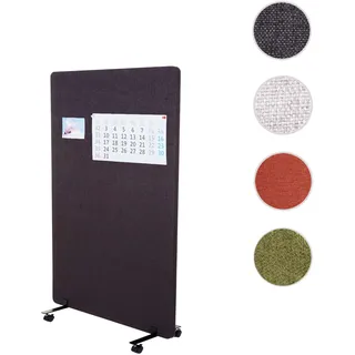 Mendler Akustik-Trennwand HWC-G77, Büro-Sichtschutz Raumteiler Pinnwand, doppelwandig rollbar Stoff/Textil ~ 127x80cm braun-grau
