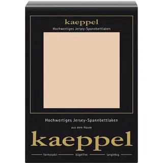 Spannbettlaken KAEPPEL "Single Jersey Mako Elasthan", beige (leinen), L:200cm, Jersey-Elasthan, Obermaterial: 97% Baumwolle, 3% Elasthan, Bettlaken, Spannbettlaken, aus 97% Baumwolle und 3% Elasthan