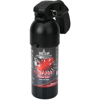 Pfefferspray VESK Grizzly Outdoor High Jet Fog Breitstrahl in verschiedenen Größen zur Heimverteidigung Selbstverteidigung extrem stark 4 Mio. Scoville Bärenverteidiger Bärenabwehrspray