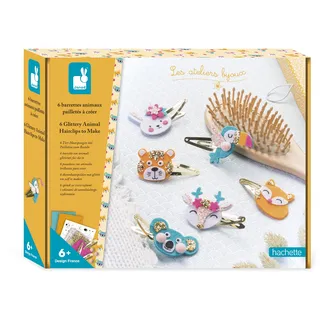 Janod Atelier Bijoux - Bastelset Haarspangen Tiere - Kreatives Bastelset - Gold