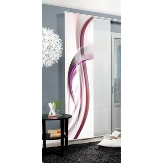 HOME WOHNIDEEN 84128 | Schiebegardine FALA, blickdichter Dekostoff, Grafik-Motiv, 245 x x60 cm (Höhe x Breite), Farbe: (Beere)