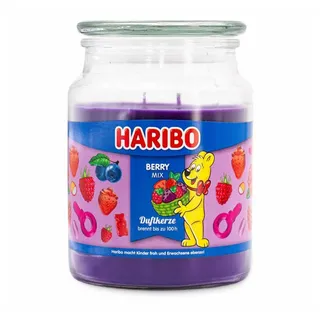 HARIBO Duftkerze im Glas Berry Mix (100h) Brenndauer (510g)