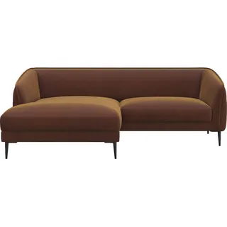 FLEXLUX Ecksofa »Belle Designsofa, bequem durch Kaltschaum im Sitz, L-Form«, Skandinavisches Design, In hochwertiger Verarbeitung, B/T 218/149 cm FLEXLUX Cognac