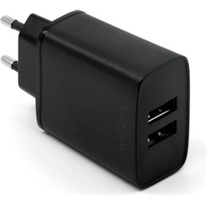 Fixed Dual USB Travel Charger 15W, Black (15 W), USB Ladegerät, Schwarz