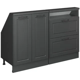 Vicco Küchenschrank FÜR Dachschrägen R-Line Anthrazit Landhaus 120 cm 2er Set , Anthrazit, Anthrazit , Holzwerkstoff , Rechteckig , 120x83.8x46 cm , Küchen, Küchenmöbel, Küchenschränke, Küchenunterschränke