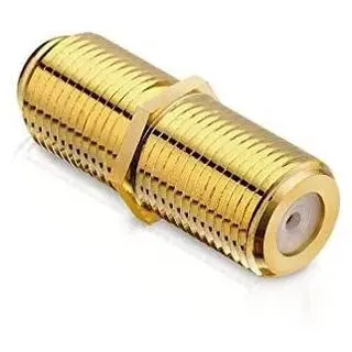 conecto F-Verbinder, F-Kupplung, F-Buchse auf F-Buchse, Adapter zur Verlängerung von Antennen-Kabel/Koaxial-Kabel, vergoldet, 1er Set
