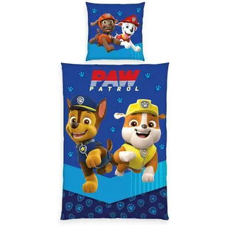 Herding Paw Patrol, Kopfkissenbezug ca. 80 x 80 cm, Bettbezug ca. 135 x 200 cm, mit praktischer Knopfleiste, 100% Baumwolle