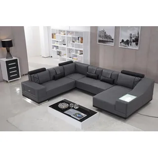 Ecksofa Ledersofa Big XXL U Form Wohnlandschaft Sofa Couch Garnitur Designer