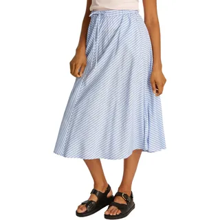 Tommy Hilfiger Damen Rock Crinkle Viscose Mix Midi-Länge, Mehrfarbig (Multiple STP/Ivory Silk), 34W