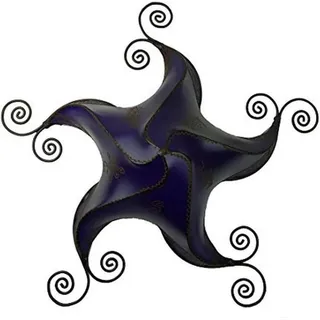 Simandra Orientalische Lampe Deckenleuchte Hängelampe marokkanische Deckenlampe Lederlampe STERN Berber Star 70 cm, lila - Lila