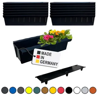 Paletten Blumenkasten 12er-Set Schwarz Einsatz zum an- & Einhängen Pflanzkasten