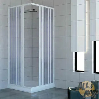 DUSCHKABINE DUSCHE DUSCHABTRENNUNG DUSCHWAND ECKIG RECHTECK FALTTÜR 80X70 CM