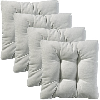 Traumnacht Stuhlkissen Cozy 4er Set, Bequeme Sitzkissen für Gartenstuhl, Küche oder Esszimmer, Indoor u. Outdoor, 40 x 40 x 6 cm, Weiss