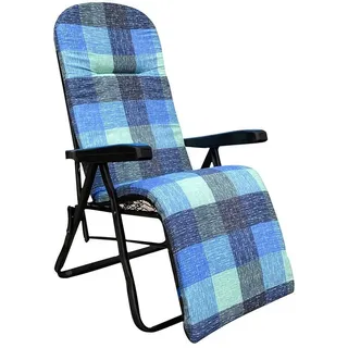 Liegestühle Metall Far Entspannung haiti Mit Kissen Gepolstert Blau