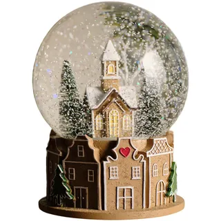home&you Schneeball Mit Spieluhr Weihnachten Roti , Glas , 11x17x11 cm , Dekoration, Weihnachtsdekoration