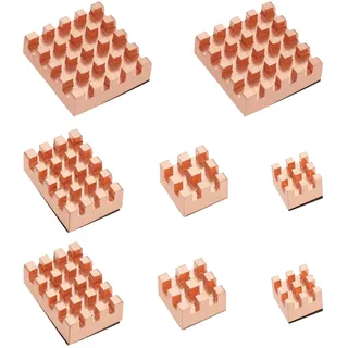 OTOTEC 8 Stück Kupfer-Kühlkörper CPU-Kupferkühler mit Wärmeleitendem Kleber Kompatibel mit Raspberry Pi 4B 1G 2G 4G CPU-Kühlkörper-Ersatz