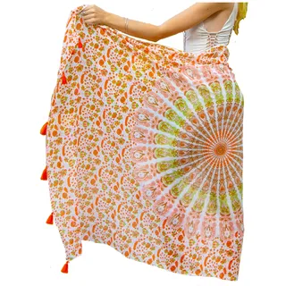 Mandala Life ART Damen Sarong, Pareo,Bikini Vertuschen, Strandtuch,Wickelrock, TapisserieWickeltuch Schal Halstuch - Hochwertiger Rayon - Weich und Leicht