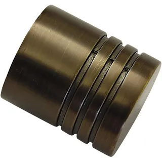 GARDINIA Endknöpfe für Gardinenstangen, 2 x Endstück Zylinder, Serie Chicago, Metall, Bronze, Durchmesser 20 mm 31380