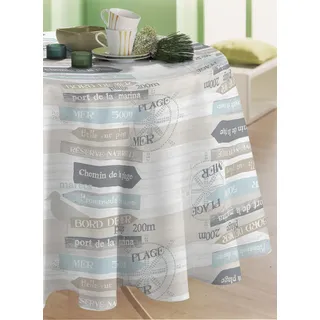 Calitex Tischdecke, Wachstuch, rund, PVC, grau, 140 x 140 cm