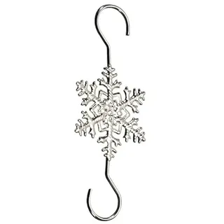 Anevous 30 Stück Weihnachten Ornament Haken, Metall Schneeflocke S Haken Edelstahl Baumhaken Weihnachtsbaum Aufhänger Dekohaken Christbaumschmuck für Weihnachtsbaumschmuck Party,Silber