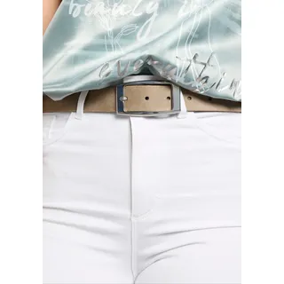 Laura Scott Ledergürtel für Damen im zeitlos edlem Design aus Velour-Leder - NEW, grau