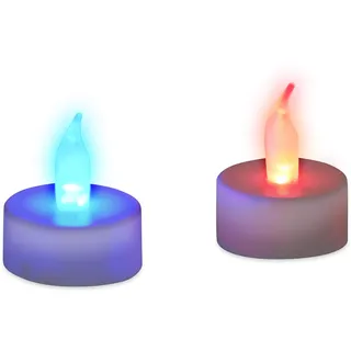 Relaxdays LED Teelicht Farbwechsel 2 St. weiß