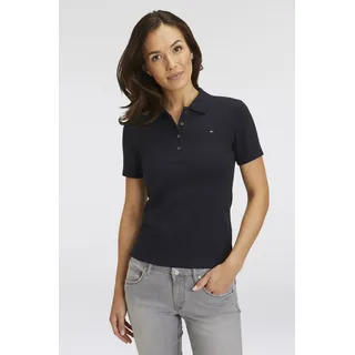 Tommy Hilfiger 1985 Slim PIQUE POLO SS Langarm T-Shirt Damen, blau (Desert Sky), S