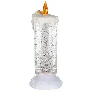 JJA LED-Kerze mit glitzernder Flüssigkeit und Farbwechsel, Mehrfarbig, Glas, 24 cm hoch, 8,2 cm Durchmesser, Batteriebetrieben, Modern, Wohnzimmer, Schlafzimmer