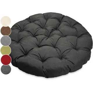 sunnypillow Kissen für Papasansessel, rund Durchmesser 120cm Dicke 15cm | UV, beständig wasserdicht Outdoor/Indoor, Bodenkissen Polster für Gartenmöbel, Sitzauflage Auflage für Papasan, Schwarz
