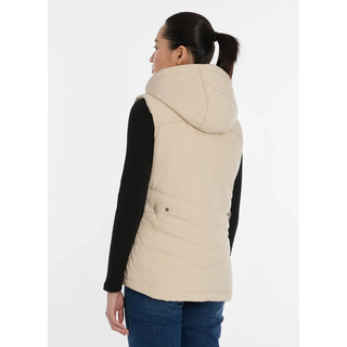 Steppweste RAGWEAR "HESTY", Damen, Gr. L, beige (ecru), Web, Obermaterial: 100% Polyester, unifarben, hüftlang, Westen Steppweste, hüftlange Passform, mit Stehkragen, aus Polyester