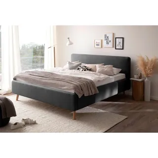 Meise Möbel Polsterbett Mattis 180 x 200 cm Stoff Grau Anthrazit