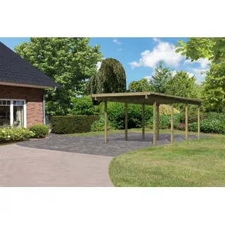 Karibu Einzelcarport Eco 2,68 x 5,76 m braun inkl. Pfostenanker