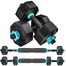 Gewichte Hanteln Set, 9 kg verstellbares ARUNDO Trainingsgerät für Heim-Fitness-Workouts, freie Gewichte, Muskelaufbau, Langhantel-Set für Männer/Frauen