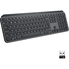 Logitech MX Keys Kabellose Tastatur, Bluetooth & USB-Empfänger, USB-C Anschluss, 5-Monate Akkulaufzeit, Easy-Switch Feature, Tastenbeleuchtung, PC/Mac, UK QWERTY-Layout - Graphit