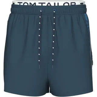 TOM TAILOR Badehose, Kordel mit Logodruck, blau