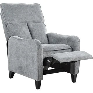 Beliani Fernsehsessel Royston Polyester 69 x 109 x 0 cm Grau/Schwarz manuell verstellbar