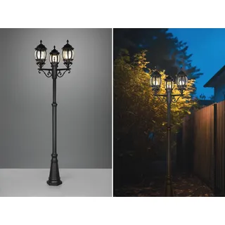 LED Mastleuchte zur Wegbeleuchtung Gartenbeleuchtung, Gartenlaterne Höhe 240cm - Schwarz