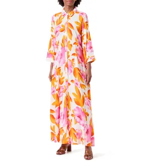 Y.A.S Damen YASSAVANNA Long Shirt Dress S. NOOS Kleid, Bridal Blush/AOP:Hawaii, M