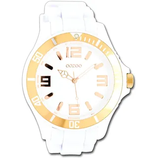 Oozoo Unisex Armbanduhr Vintage Series Analog Silikon weiß UOC4161A