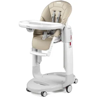 PEG Tatamia Follow Me Hochstuhl 3 in 1 ab Geburt: Hochstuhl, Liegefunktion und Wippe, 9 Höhenstufen, Doppelttablett, 6 Räder, Faltbar, 0–3 Jahre (0–15 kg), Astral