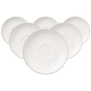Villeroy & Boch "Untertassen Anmut Platinum No.1 ø 15 cm 6er Set weiß", weiß,