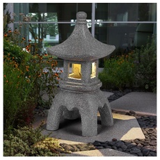 Bild LED Solar Außen Steh Lampe Garten Asia Leuchte Pagode Statue Terrassen Strahler