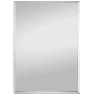 Boxxx Spiegel , Silberfarben , Glas , rechteckig , 40x60x0.4 cm , Facettenschliff, senkrecht und waagrecht montierbar , Garderobe, Garderobenspiegel