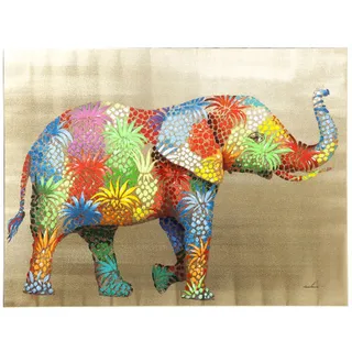 Kare Bild Touched Flower Elefant, 120x90cm