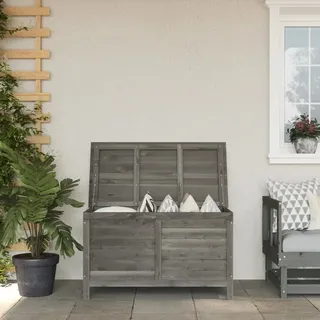 The Living Store Gartentruhe Anthrazit 99x49,5x58,5 cm Massivholz Tanne - Grau