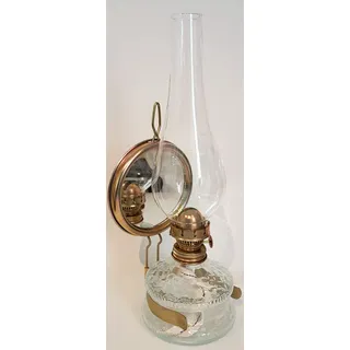 Oberstdorfer Glashütte Grosse Oellampe mit Spiegel antikes Design Petroleumlampe Tischlampe Wandlampe Gartenlampe Petroleumlampen Höhe ca. 35,5 cm Tank Inhalt. 0,30 Liter