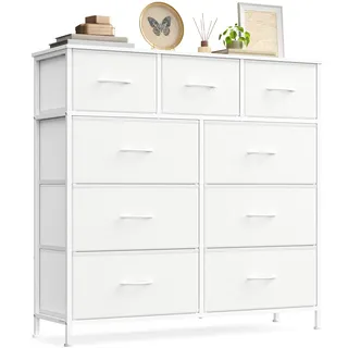 Songmics Sideboard 9 Schubladen Wolkenweiß / Schneeweiß