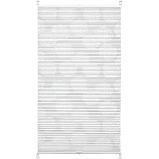 GARDINIA EASYFIX Maja Plissee ohne Bohren, Zum Klemmen, Blickdichtes Falt-Rollo, Inkl. aller Montage-Teile, 2 Bedienschienen, Weiß, 90 x 130 cm